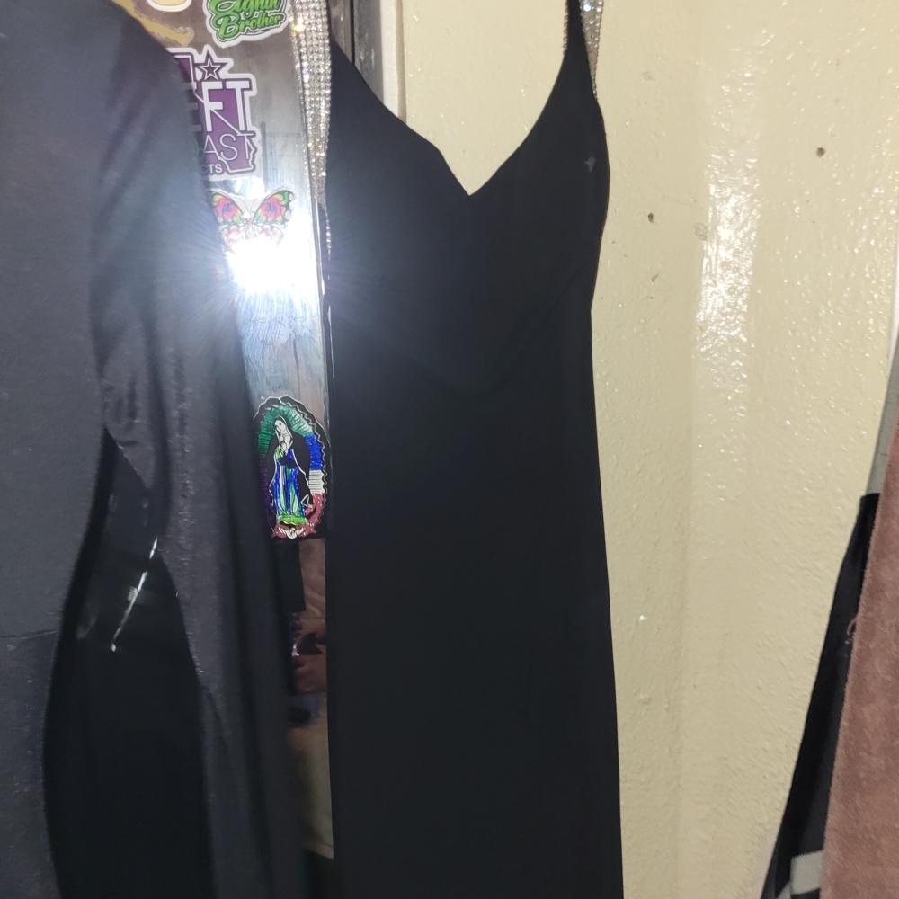 Nicole Bakti Black Dress with Silver Straps